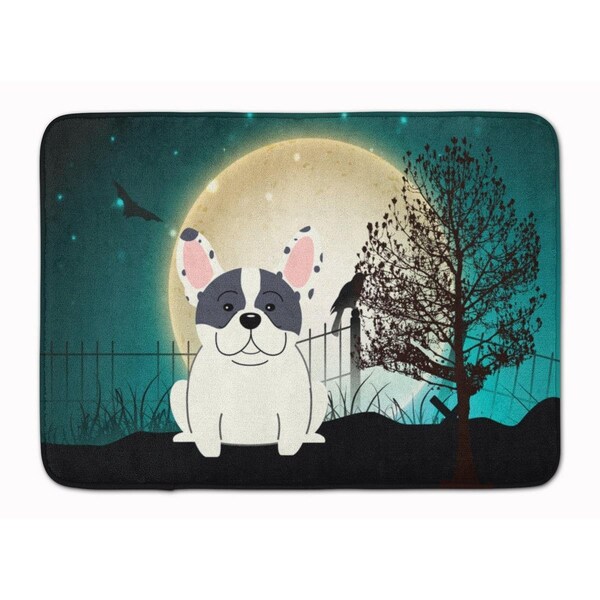 Carolines Treasures Halloween Scary French Bulldog Piebald Machine Washable Memory Foam Mat BB2201RUG - main